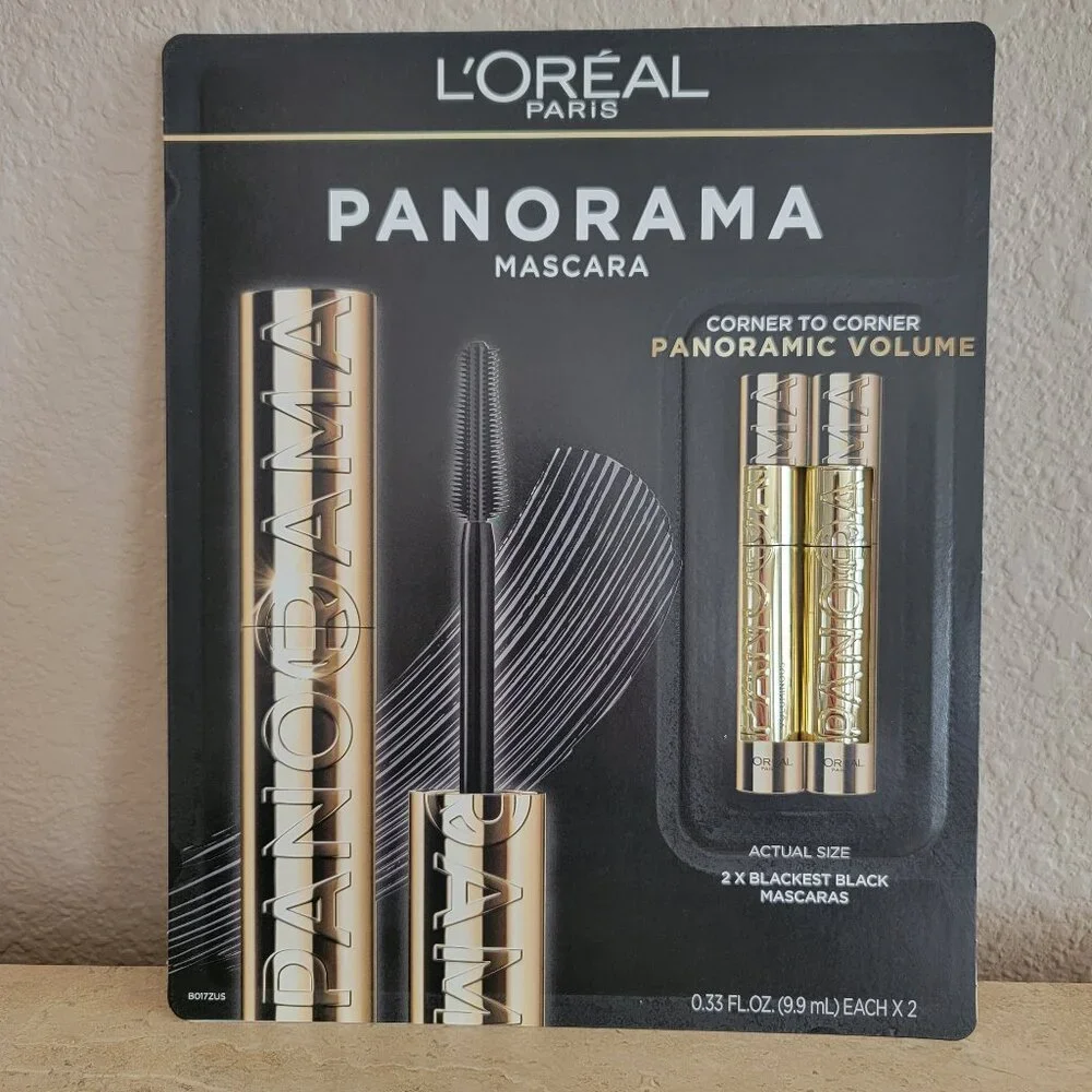 (2 Pack) L'oreal Voluminous Panorama Mascara 701 Blackest Black 0.33 FL OZ -NEW